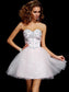 Short Sleeveless Beading A-Line/Princess Sweetheart Organza Homecoming Dresses