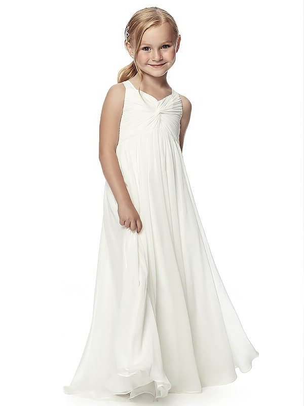 Ruched Chiffon Floor-Length Straps A-Line/Princess Sleeveless Flower Girl Dresses