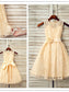 A-Line/Princess Sleeveless Scoop Sash/Ribbon/Belt Tea-Length Lace Flower Girl Dresses