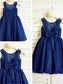 Lace Tea-Length Sleeveless Bowknot Scoop A-line/Princess Flower Girl Dresses