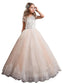 V-neck Gown Short Lace Tulle Ball Sleeves Floor-Length Flower Girl Dresses