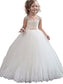 Tulle Scoop Sleeveless Ball Gown Floor-Length Applique Flower Girl Dresses