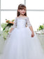 Tulle Lace Gown 1/2 Floor-Length Off-the-Shoulder Ball Sleeves Flower Girl Dresses