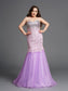 Sleeveless Sweetheart Beading Net Trumpet/Mermaid Long Plus Size Dresses