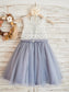 Sleeveless Lace Knee-Length A-Line/Princess Scoop Tulle Flower Girl Dresses