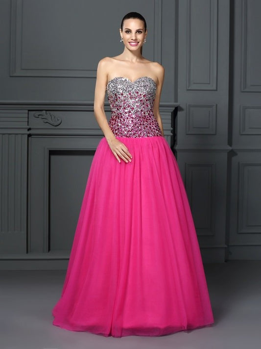 Sweetheart Ball Gown Long Sleeveless Organza Quinceanera Dresses