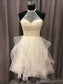 Sleeveless Organza Beading Halter A-Line/Princess Short/Mini Homecoming Dresses