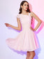 Sleeveless Short A-Line/Princess Pleats Chiffon Homecoming Dresses