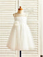 Scoop Tea-Length Hand-made A-line/Princess Tulle Flower Sleeveless Flower Girl Dresses