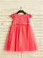 Scoop Tea-Length Sleeves A-line/Princess Lace Tulle Short Flower Girl Dresses