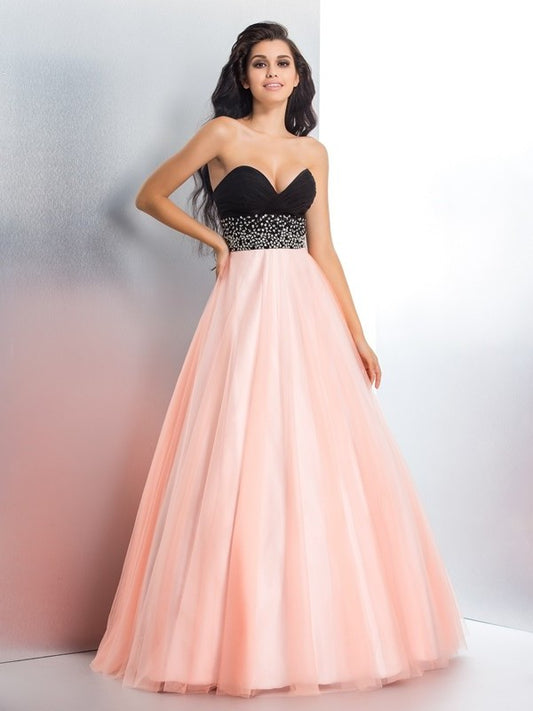 Beading Ball Sweetheart Gown Sleeveless Long Satin Quinceanera Dresses