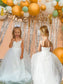 Floor-Length Lace Gown Tulle Straps Ball Sleeveless Flower Girl Dresses