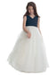 V-neck Tulle Sleeveless Ruched A-Line/Princess Floor-Length Flower Girl Dresses