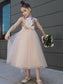 Bowknot Sleeveless Scoop Tulle A-Line/Princess Tea-Length Flower Girl Dresses