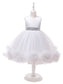 Scoop Sleeveless Tulle Ruffles Gown Ball Tea-Length Flower Girl Dresses