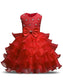 Tea-Length Organza Ruffles Sleeveless Gown Scoop Ball Flower Girl Dresses