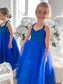 Tulle Tea-Length Ruffles A-Line/Princess Halter Sleeveless Flower Girl Dresses