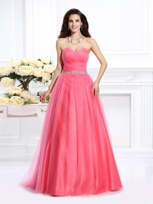 Pleats Gown Sleeveless Sweetheart Long Ball Satin Quinceanera Dresses