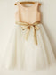 Knee-Length Tulle Scoop Sash/Ribbon/Belt Sleeveless A-Line/Princess Flower Girl Dresses