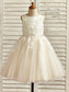 Sleeveless Ankle-Length Lace Scoop A-Line/Princess Tulle Flower Girl Dresses