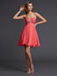 A-Line/Princess Sweetheart Beading Sleeveless Short Chiffon Homecoming Dresses