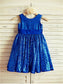 Bowknot Sleeveless A-line/Princess Sequins Scoop Tea-Length Flower Girl Dresses