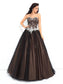 Ball Gown Beading Sleeveless Sweetheart Long Net Quinceanera Dresses