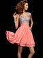 Short A-Line/Princess Sleeveless Beading V-neck Chiffon Homecoming Dresses