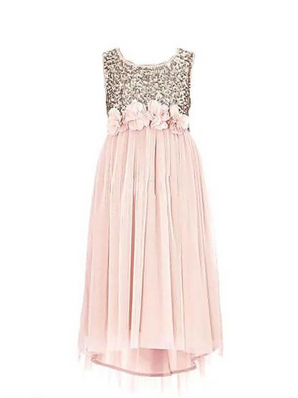 Floor-Length Sequin Sleeveless Chiffon A-line/Princess Scoop Flower Girl Dresses