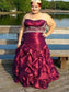 A-Line/Princess Floor-Length Sleeveless Taffeta Beading Strapless Plus Size Dresses