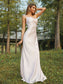 Sleeveless Sheath/Column Ruched Spaghetti Charmeuse Straps Sweep/Brush Train Bridesmaid Dresses