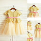 A-line/Princess Sequin Tea-Length Scoop Tulle Sleeves Short Flower Girl Dresses