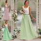 Scoop Sleeveless Ruffles A-Line/Princess Chiffon Floor-Length Bridesmaid Dresses