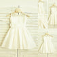 Flower Scoop Sleeveless Hand-made Chiffon A-line/Princess Tea-Length Flower Girl Dresses