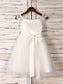 Tea-Length Sash/Ribbon/Belt Scoop A-Line/Princess Sleeveless Tulle Flower Girl Dresses