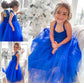 Tulle Tea-Length Ruffles A-Line/Princess Halter Sleeveless Flower Girl Dresses