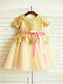 A-line/Princess Sequin Tea-Length Scoop Tulle Sleeves Short Flower Girl Dresses