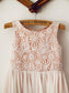 Scoop A-Line/Princess Sleeveless Lace Chiffon Knee-Length Flower Girl Dresses