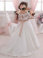 Ball Off-the-Shoulder Tulle Sleeves Gown Sash/Ribbon/Belt Short Flower Girl Dresses