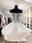 Ball Short Off-the-Shoulder Organza Cut With Gown Applique White Homecoming Dresses