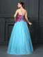 Ball Sweetheart Long Lace Gown Sleeveless Satin Quinceanera Dresses