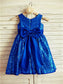 Bowknot Sleeveless A-line/Princess Sequins Scoop Tea-Length Flower Girl Dresses