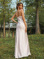 Sleeveless Sheath/Column Ruched Spaghetti Charmeuse Straps Sweep/Brush Train Bridesmaid Dresses