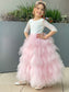 Tulle Lace Ankle-Length Scoop Sleeves A-Line/Princess 3/4 Flower Girl Dresses