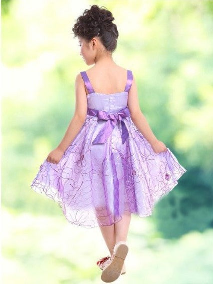 Straps Tulle Flower Short A-line/Princess Sleeveless Hand-made Flower Girl Dresses