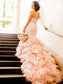 Sleeveless Trumpet/Mermaid Court Sweetheart Train Ruffles Organza Wedding Dresses