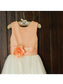 Tulle Tea-Length A-line/Princess Scoop Sequin Sleeveless Flower Girl Dresses