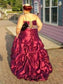 A-Line/Princess Floor-Length Sleeveless Taffeta Beading Strapless Plus Size Dresses