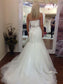 Train Sleeveless Beading Court Trumpet/Mermaid Sweetheart Tulle Wedding Dresses