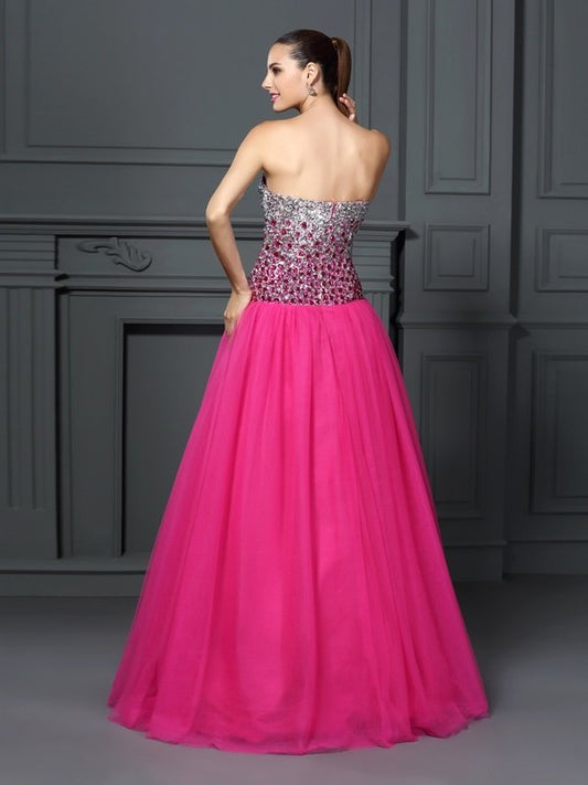 Sweetheart Ball Gown Long Sleeveless Organza Quinceanera Dresses